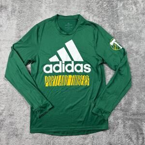 Adidas Portland Timbers Creator Tee Shirt Adult S Green Long Sleeve Soccer MLS